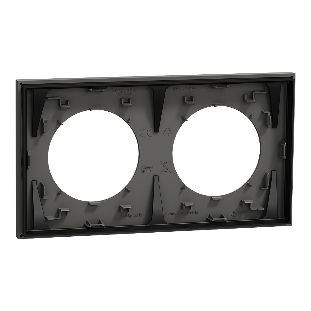 Odace plaque 2 postes gris basalte